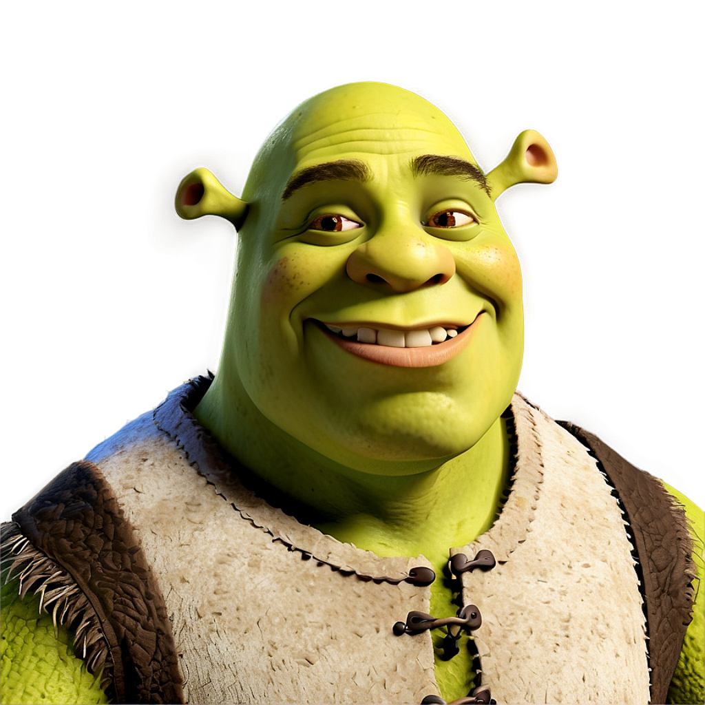 Cheerful Shrek Wallpaper: Humorous Green Ogre with Vibrant Background