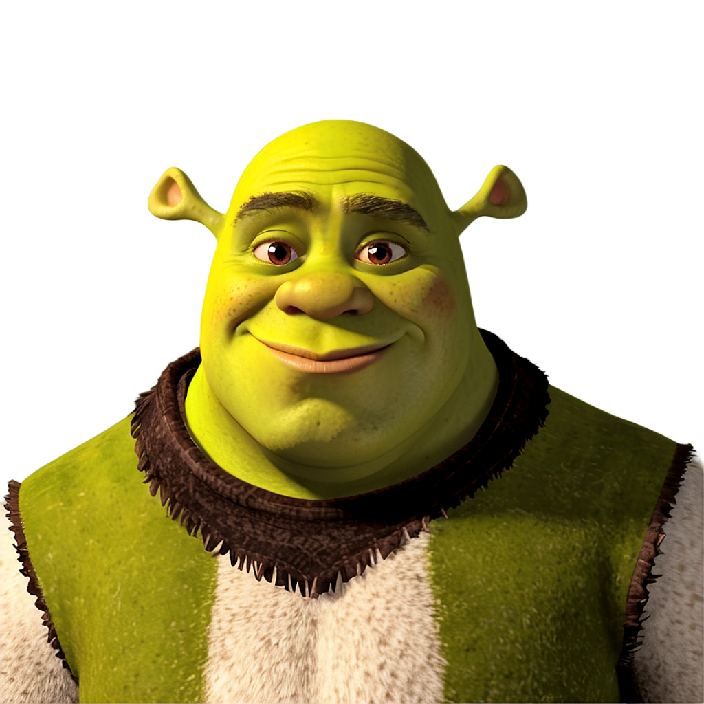 Cheerful Shrek Wallpaper: Iconic Green Ogre on Gradient Background
