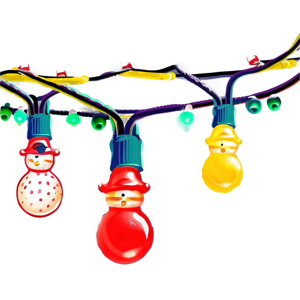 Festive Snowman Lights: Colorful Christmas Wallpaper Background