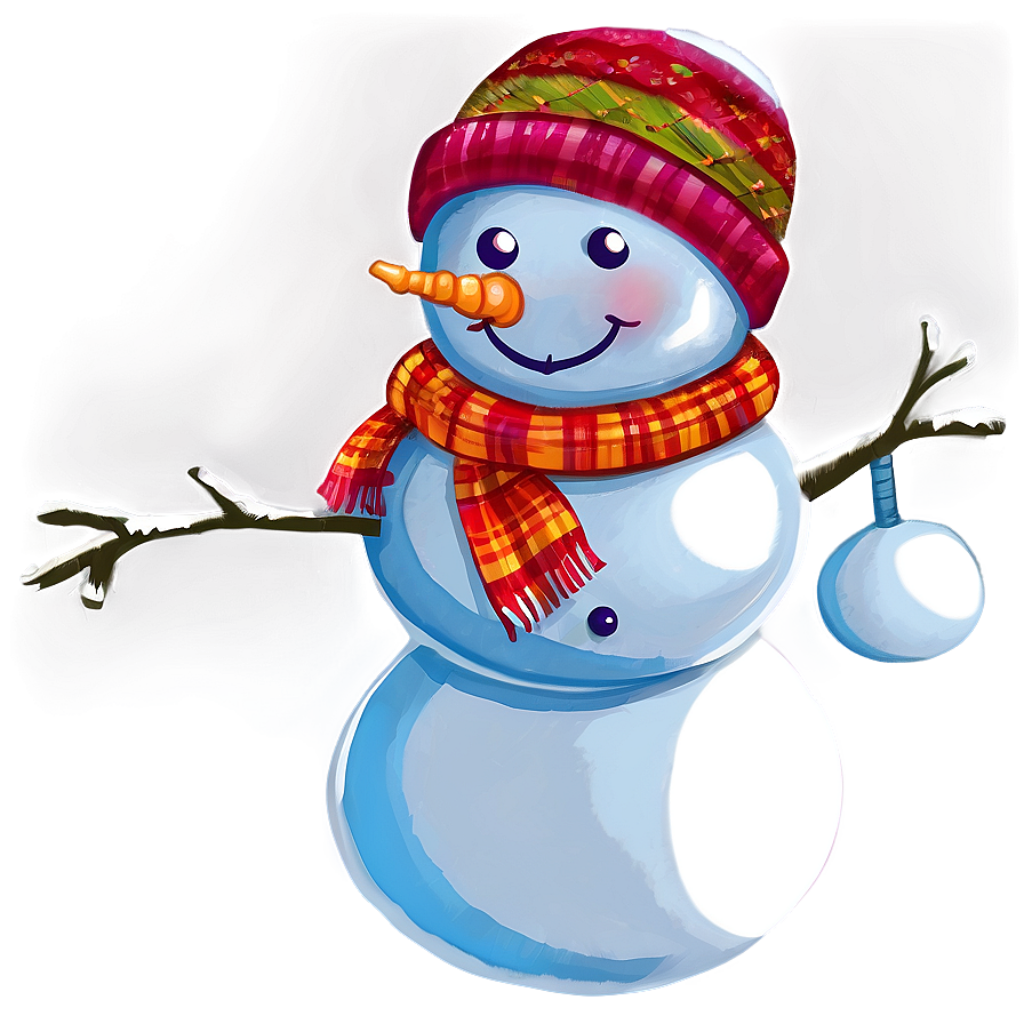 Cheerful Snowman Wallpaper: Bright Holiday Decor with Colorful Scarf