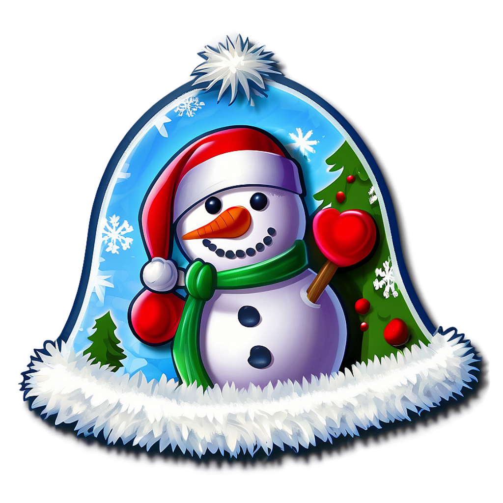 Cheerful Snowman Wallpaper: Festive Holiday Design with Snowflakes