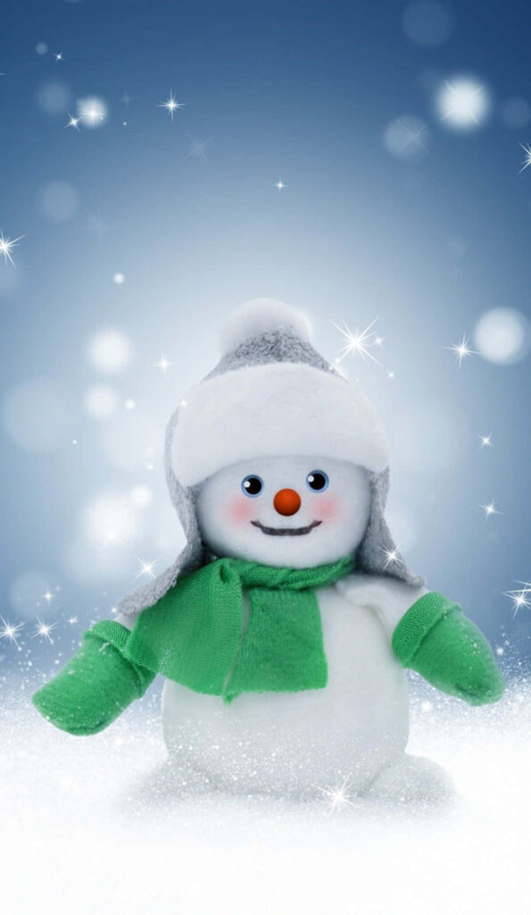Cheerful Snowman Wallpaper: Cozy Winter Background for Your Phone