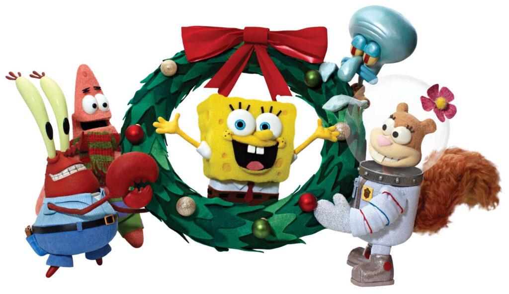 SpongeBob Christmas Wallpaper: Festive Fun with Friends!
