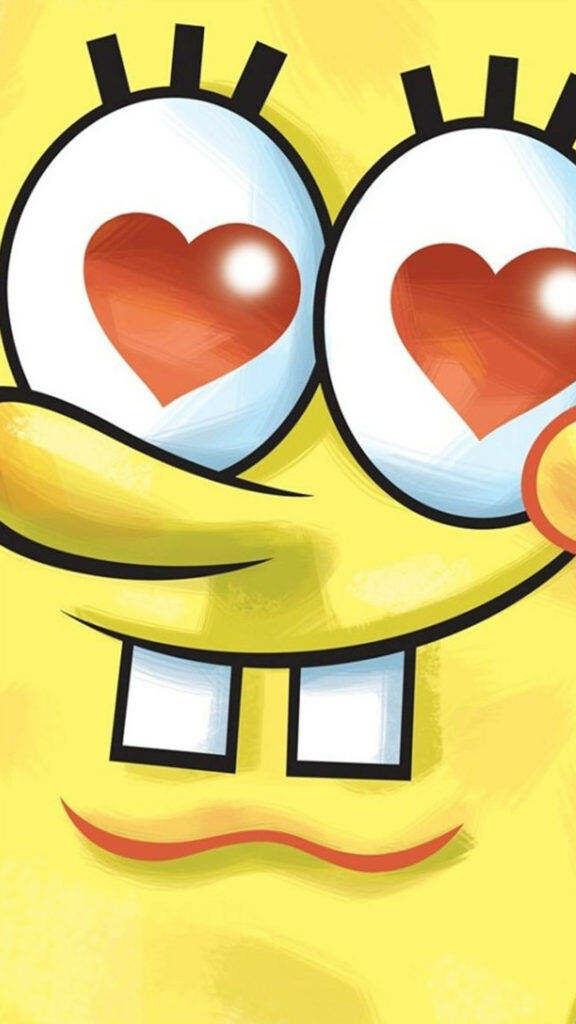Cheerful SpongeBob Wallpaper for Samsung Galaxy S5 - Heart Eyes