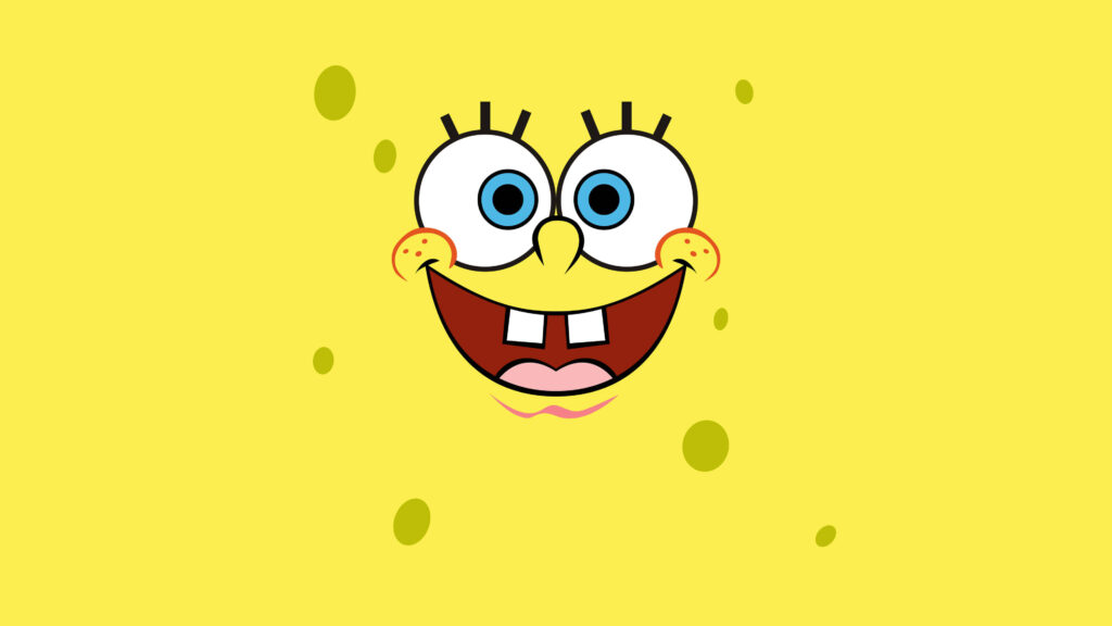 Cheerful Spongebob Squarepants Laptop Wallpaper on Vibrant Yellow