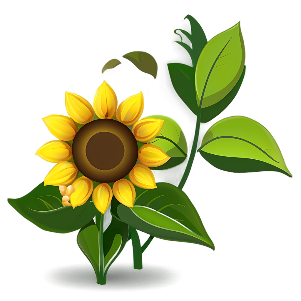 Cheerful Sunflower Character Wallpaper with Vibrant Yellow Petals