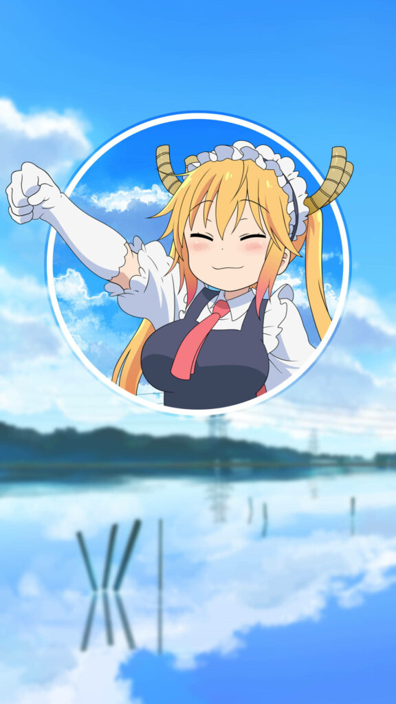 Tohru from Miss Kobayashi's Dragon Maid - Cheerful Wallpaper Background