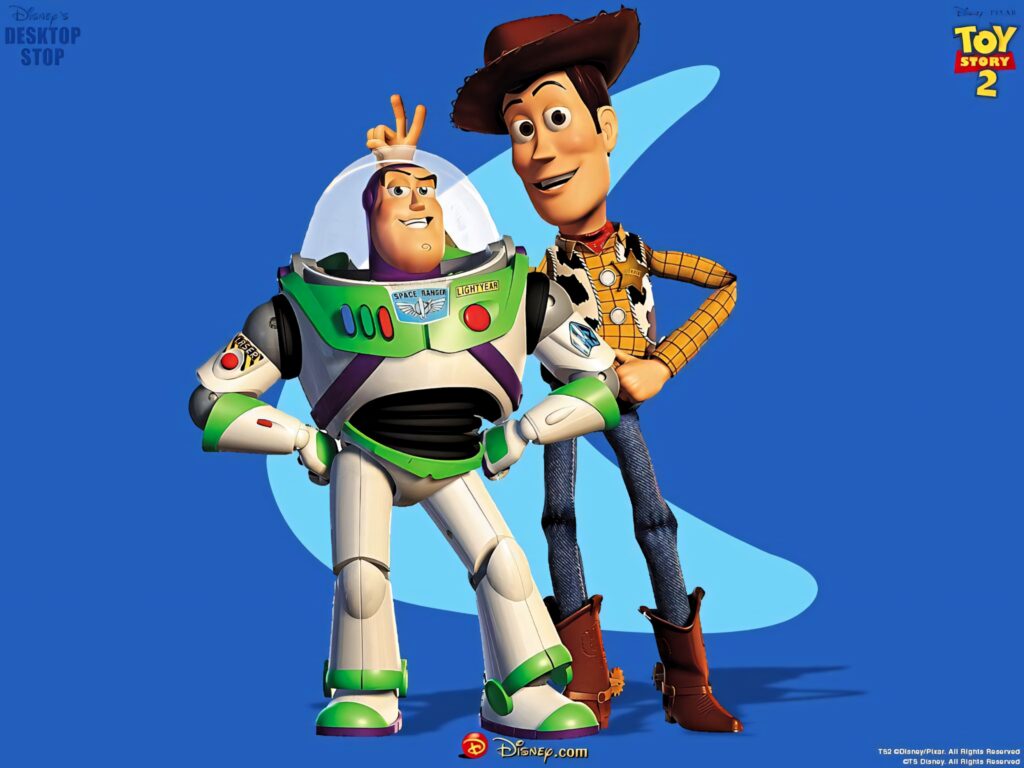Toy Story Wallpaper: Woody & Buzz Lightyear's Cheerful Friendship