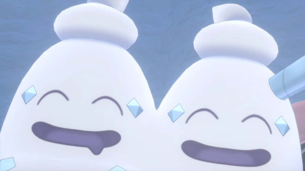 Cheerful Vanilluxe Pokémon Wallpaper: Adorable Ice Cream Delight