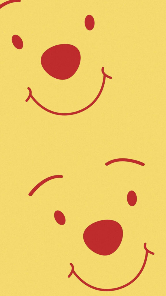 Cheerful Winnie the Pooh Wallpaper: Minimalist Design on Yellow