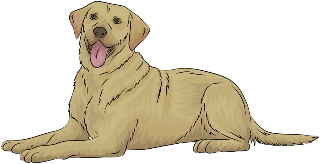 Cheerful Yellow Labrador Wallpaper: Happy Dog Illustration