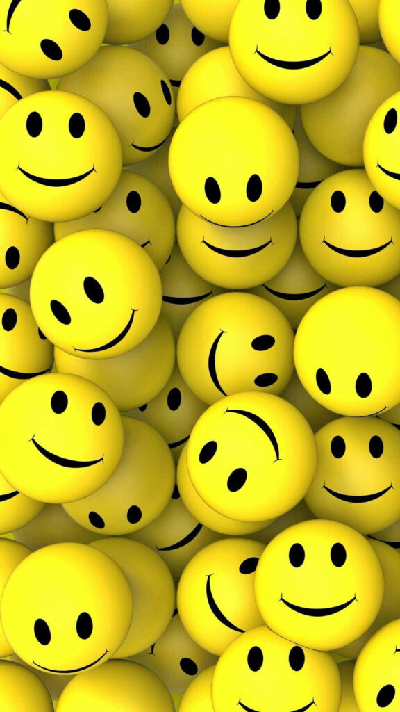 Cheerful Yellow Smiley Faces Wallpaper: Bright & Lively Background