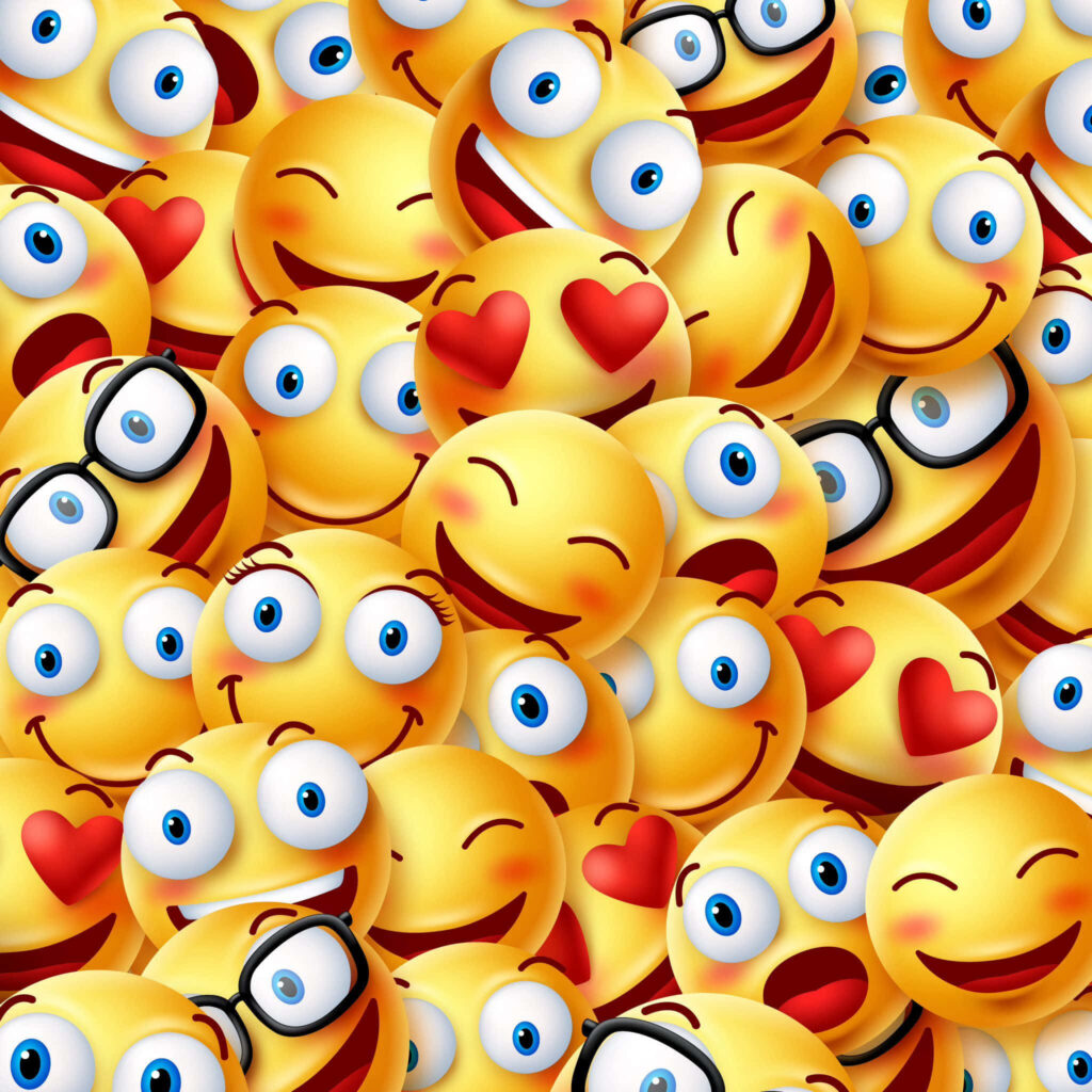 Cheerful Yellow Smiley Faces Wallpaper for a Joyful Background