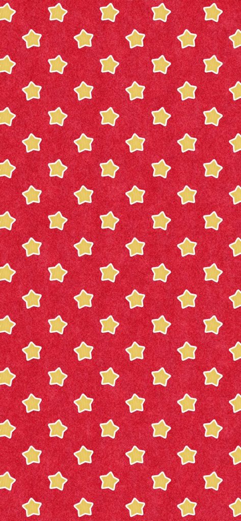 Cheerful iPhone wallpaper with yellow stars on textured vibrant red background for festive look