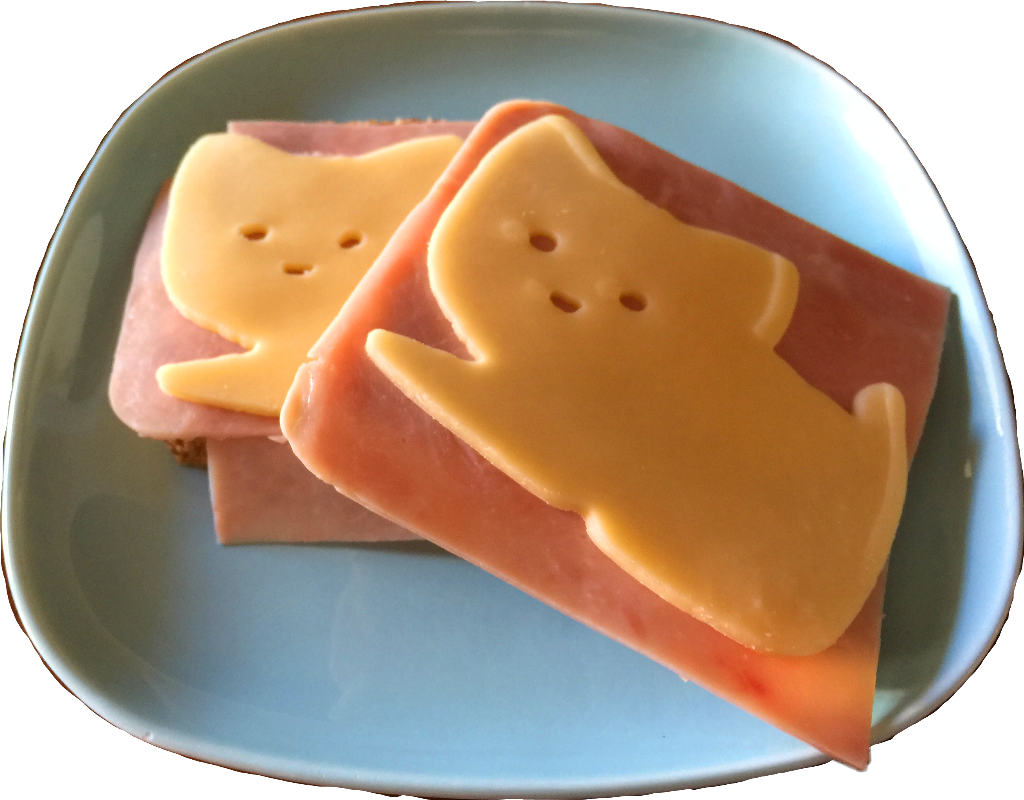 Cheeseon Character Wallpaper: Cute Cheese Slices on Ham Delight