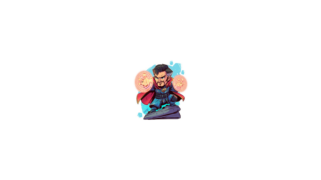 Chibi Doctor Strange Minimalist Wallpaper - Mystic Spell Design