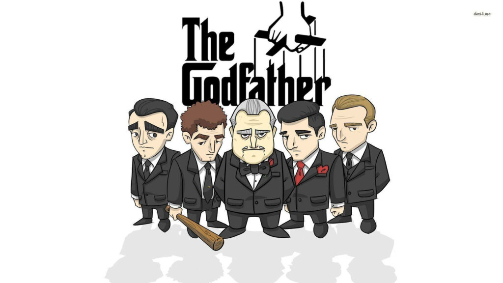 Chibi The Godfather Wallpaper: Adorable Characters in Sleek Suits