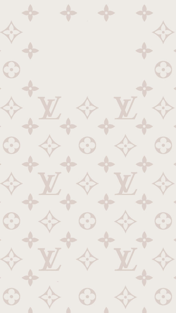Chic Simplicity: A Beige Aesthetic Louis Vuitton Phone Wallpaper featuring the Fashion Logo Pattern on a Minimalistic Backdrop