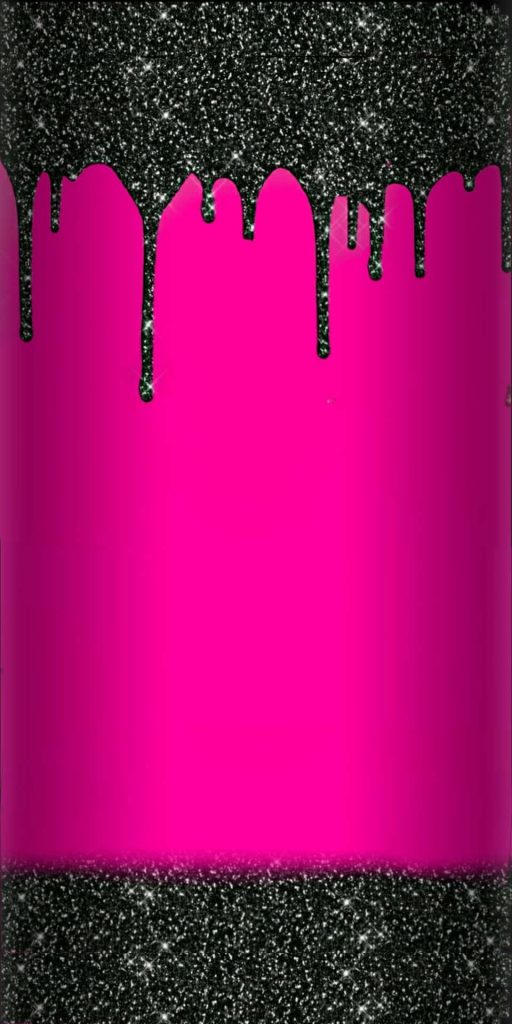 Black glitter dripping over vibrant pink gradient wallpaper with bold sparkling modern texture