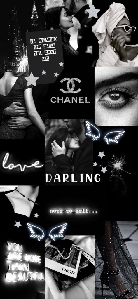 Chic Black and White Collage Wallpaper with Fashion & Inspiration