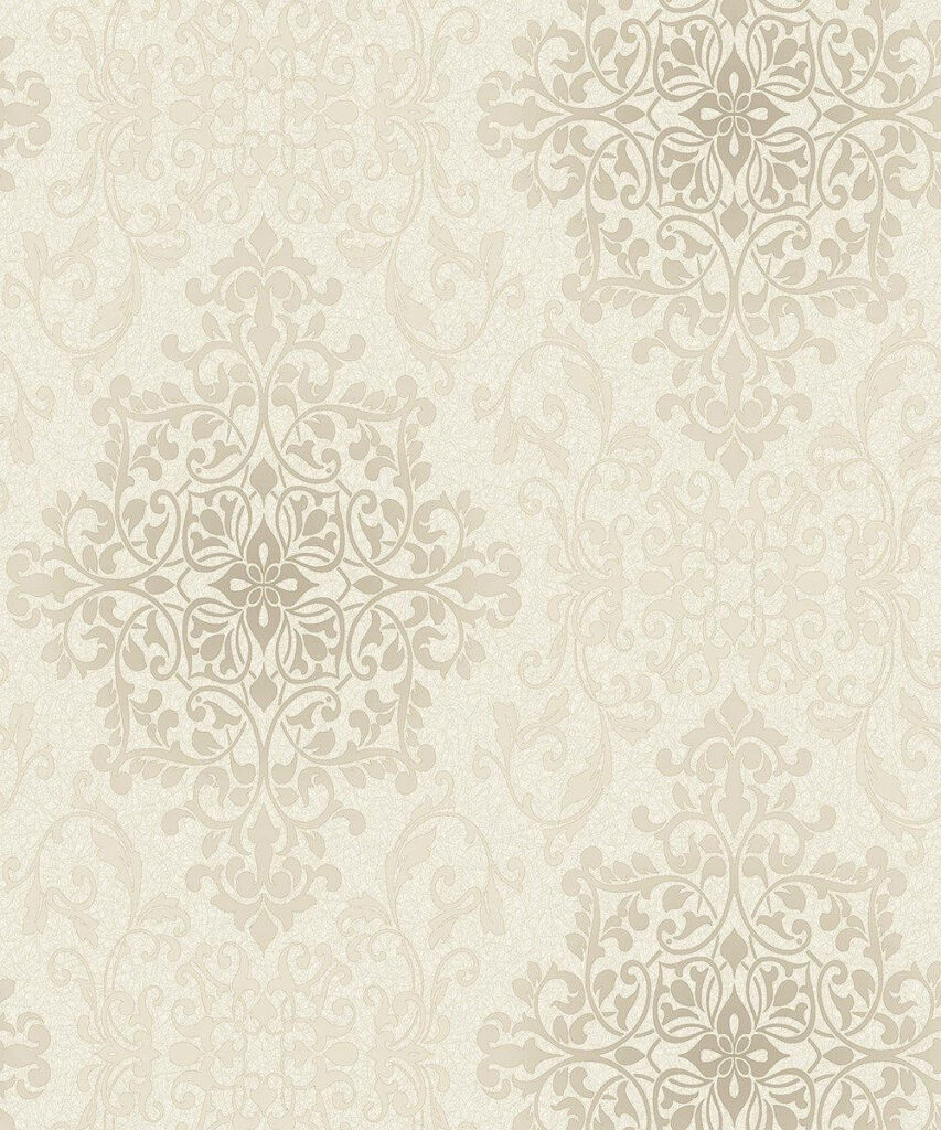 A Floral Symphony in Cream and Silver: Wallpaper of Choice