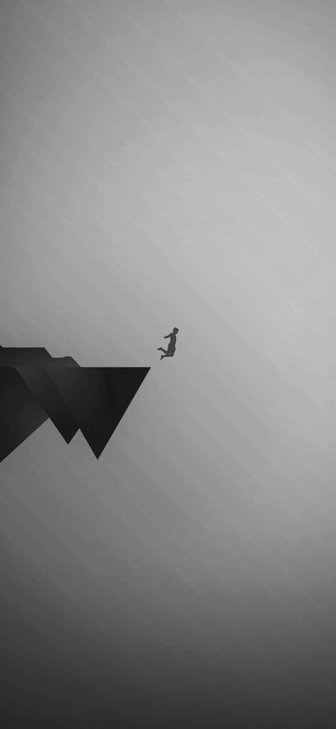 Minimalist Gray Gradient Wallpaper with Artistic Silhouette Design