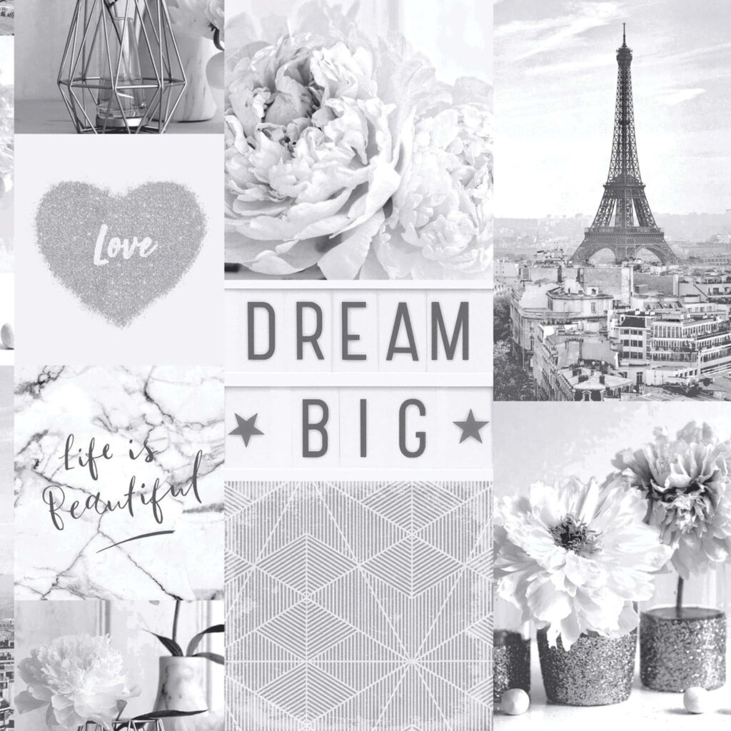 Elegant Monochrome Wallpaper: Dream Big with Inspirational Quotes