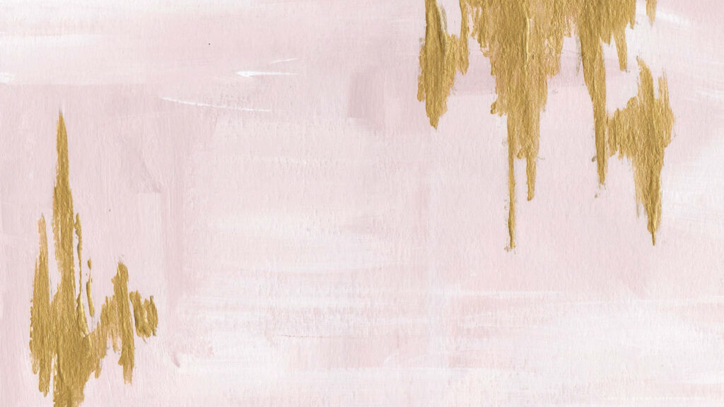 Elegant Abstract Wallpaper with Gold Streaks on Soft Pink Background