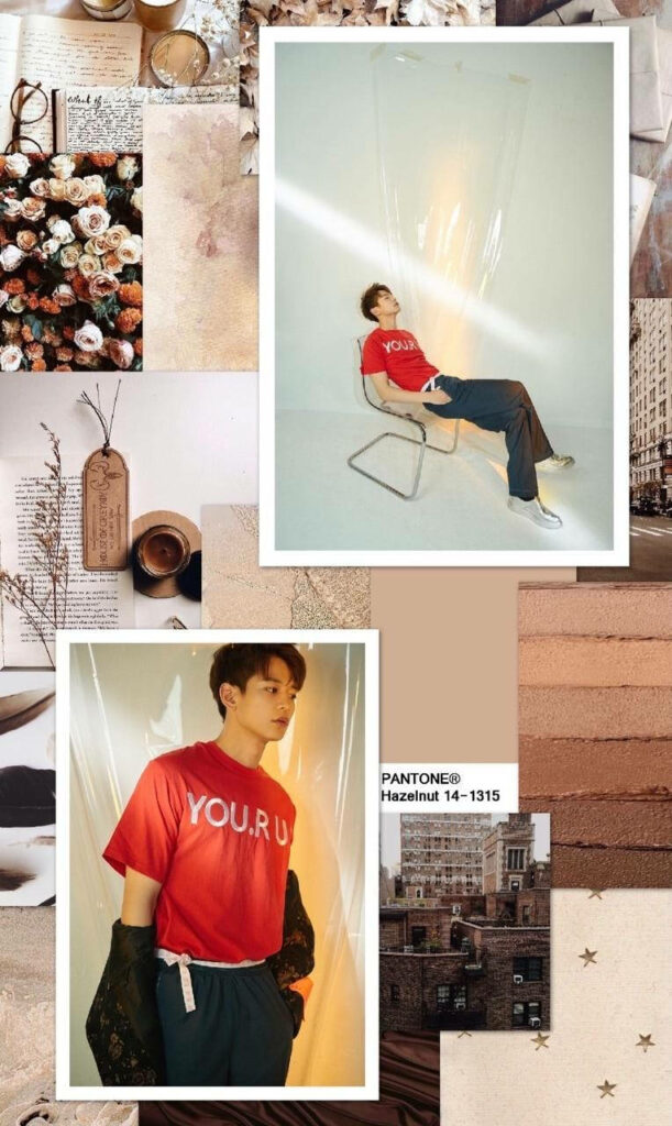 Chic SHINee's Key Wallpaper: Vibrant Collage in Soft Neutrals