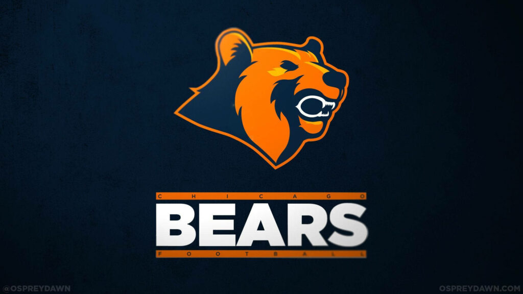Chicago Bears logo in orange and navy on dark textured background with 2018 season text Wallpaper