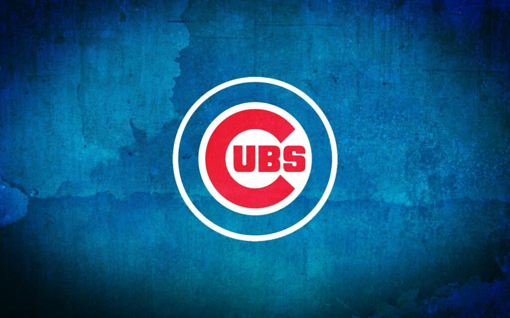 Chicago Cubs logo on textured blue grunge background showcasing team spirit and baseball heritage Wallpaper