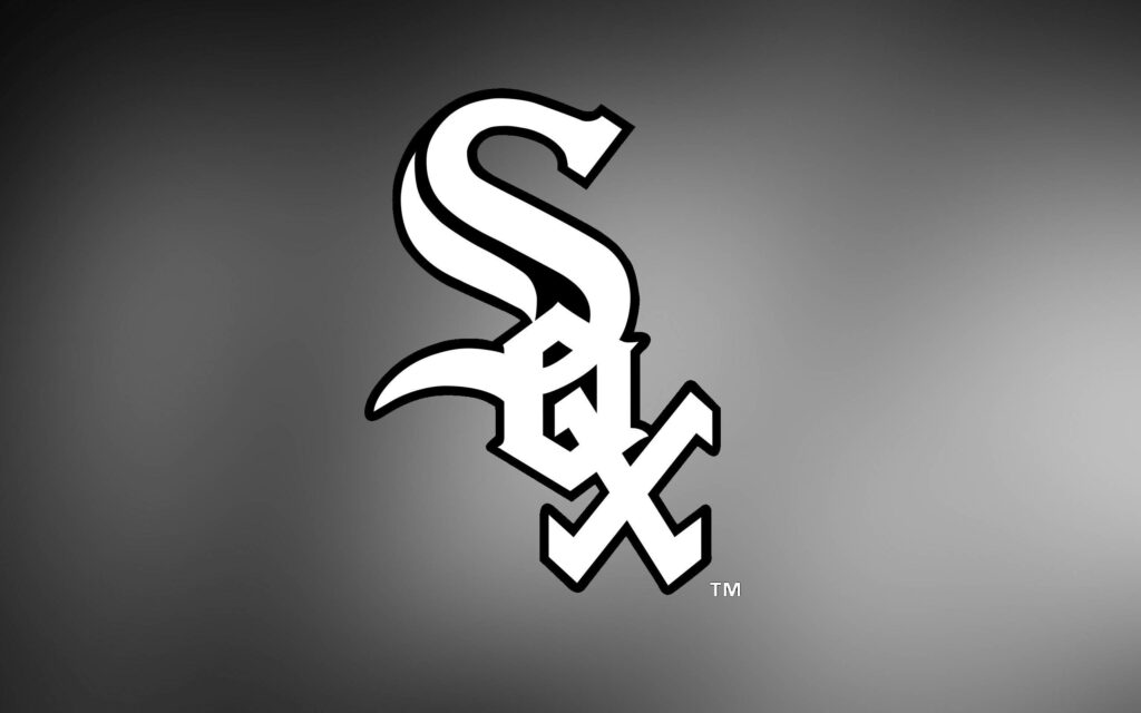 Chicago White Sox logo wallpaper bold white black gradient background sleek modern design