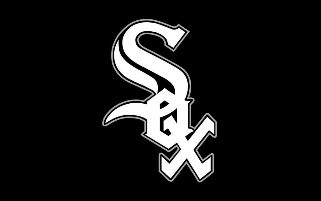 Chicago White Sox logo bold white on sleek black background MLB wallpaper background