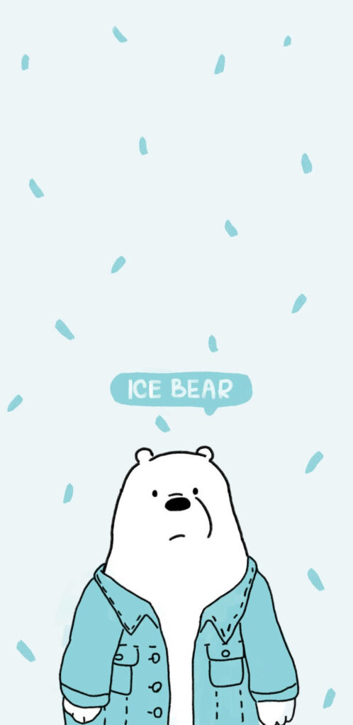 Chilled Vibes: Ice Bear's Stylish Denim Jacket in a Captivating Blue Aesthetic Wallpaper