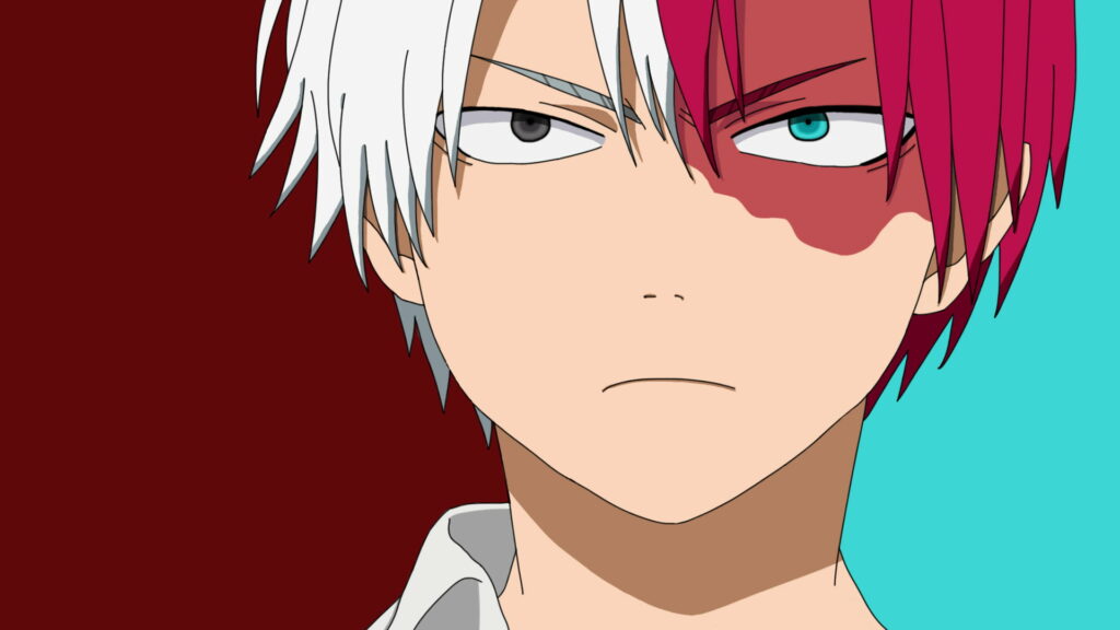 Cool and Fiery: Shouto Todoroki in My Hero Academia Anime HD Wallpaper Background Photo