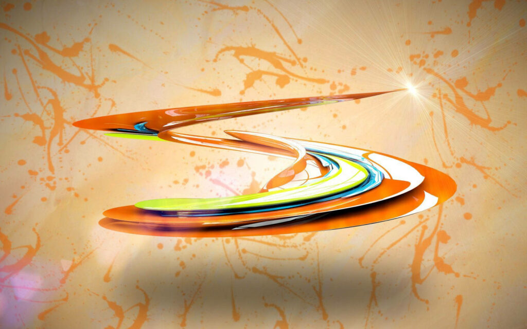 Chill Vibes: An Icy Orange Abstract Art Piece Wallpaper