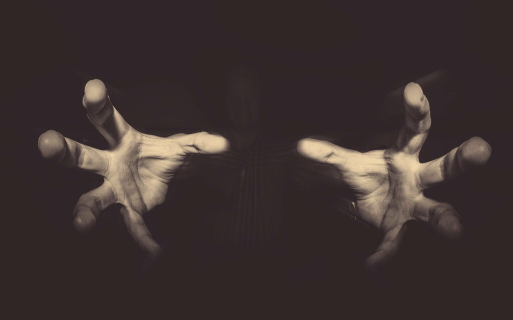 Nightmare's Embrace: An Sinister HD Wallpaper of Dark Dreams - Grabbing Hands in Dark