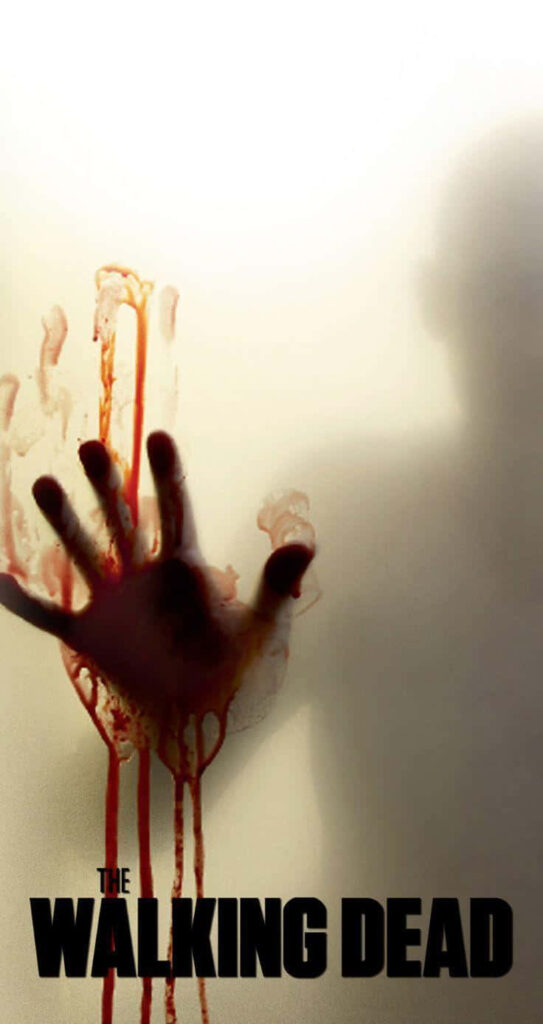 Chilling The Walking Dead iPhone Wallpaper: Blood-Stained Handprint