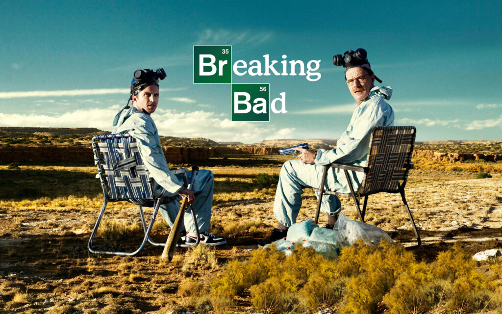 Chemical-ly Breathtaking: Jesse and Walter in Breaking Bad Series Cover Wallpaper
