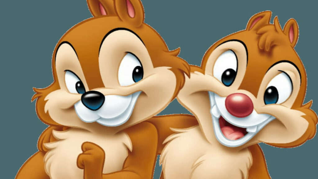Chip and Dale Rescue Rangers smiling together showing playful adventurous brotherhood wallpaper