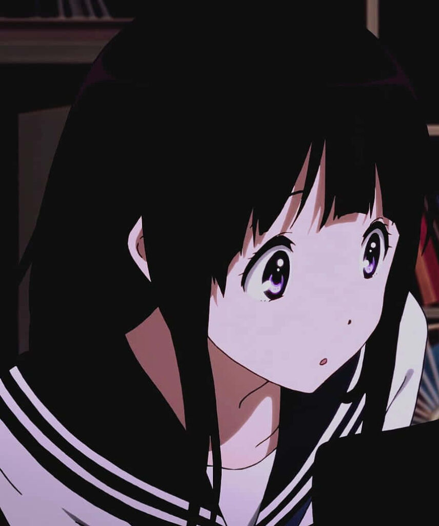 Thoughtful Chitanda Eru Wallpaper from Hyouka - Minimalist Design