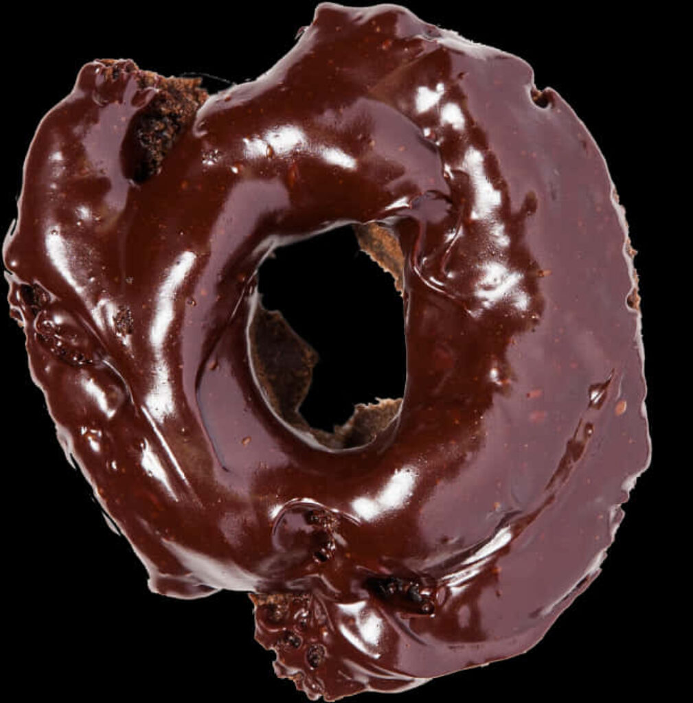 Glossy Chocolate-Glazed Donut: Perfect Dessert Wallpaper Background