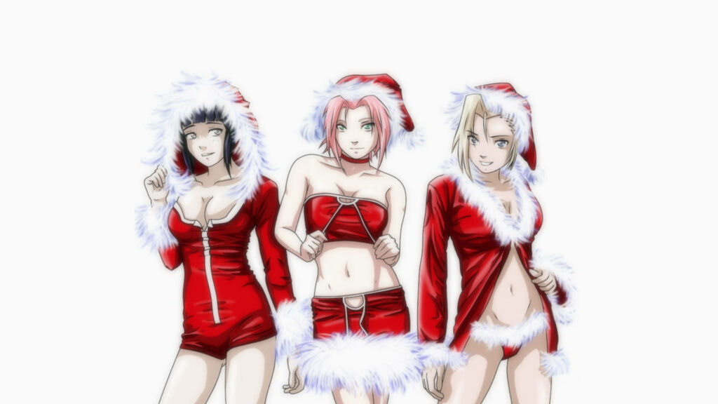 Festive Naruto Shippuden Wallpaper: Christmas Character Design
