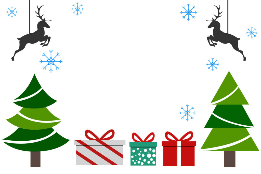 Festive Christmas Wallpaper: Gift Boxes, Reindeer & Snowflakes