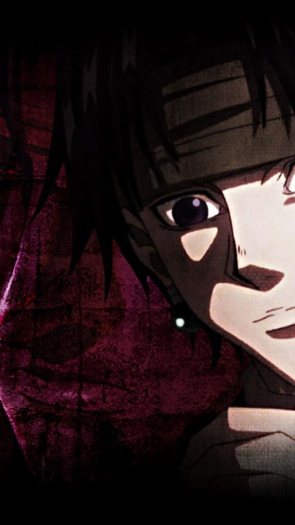 Chrollo Lucilfer close-up Hunter x Hunter wallpaper dark moody high contrast purple background