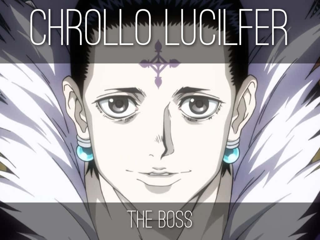 Chrollo Lucilfer close-up with forehead cross blue earrings Hunter x Hunter wallpaper background