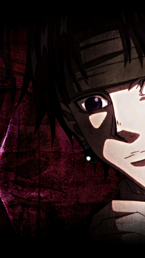 Chrollo Lucilfer Hunter x Hunter anime wallpaper red textured background intense expression