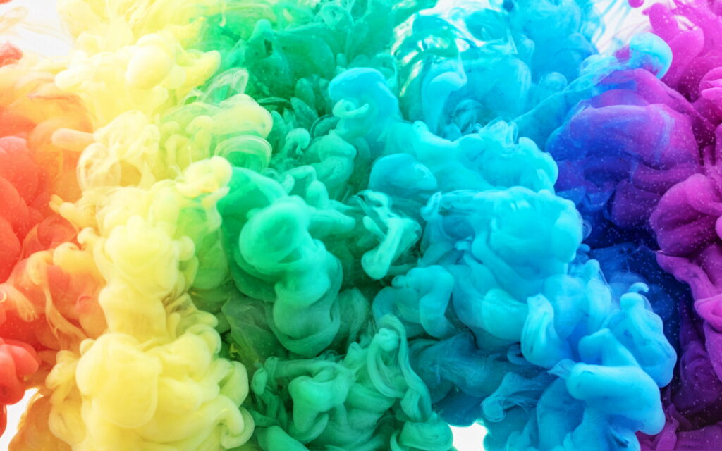 Vibrant Smoke Symphony: A Kaleidoscope of Abstract Color and Bokeh Magic in Macro Wallpaper
