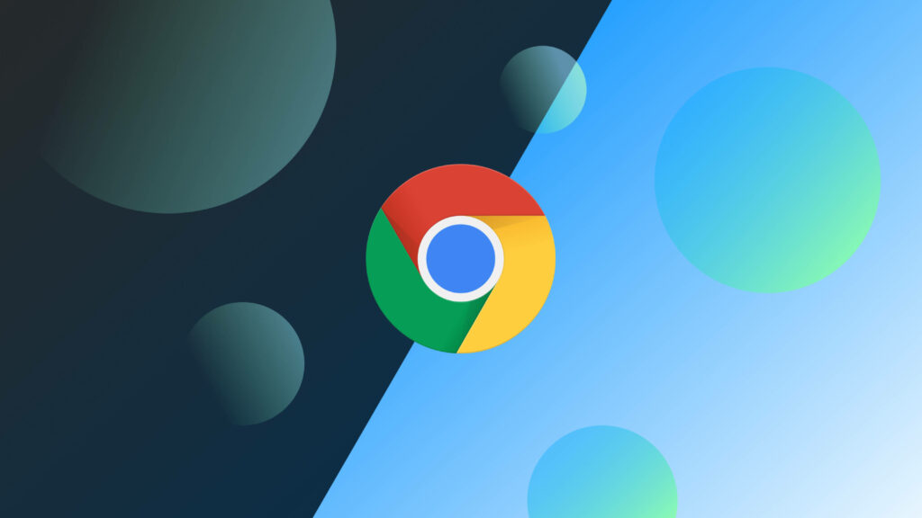 Chrome-Inspired: Blue Circle Symphony Wallpaper