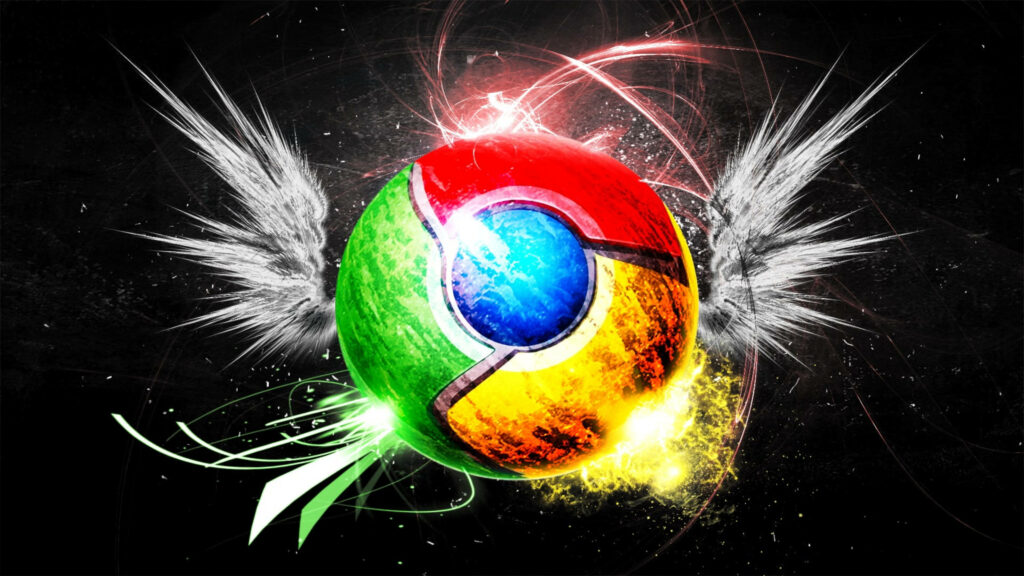 Chrome Cosmic Creation: A Stunning Fantasy Art Wallpaper